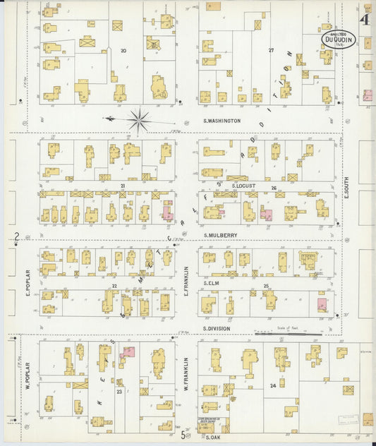 Sanborn Fire Insurance Map from Du Quoin, Perry County, Illinois (1900), Sheet #0004 - Historic Sanborn Fire Insurance Map Print, vintage old map wall art, antique decor, genealogy gift, Illinois Illinois map