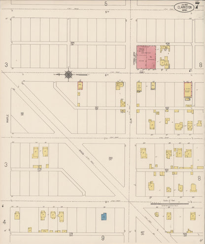 Sanborn Fire Insurance Map from Clarkston, Asotin County, Washington (1922), Sheet #0007 - Complete Map Set gallery image, historic Sanborn map, vintage wall art, Washington Washington