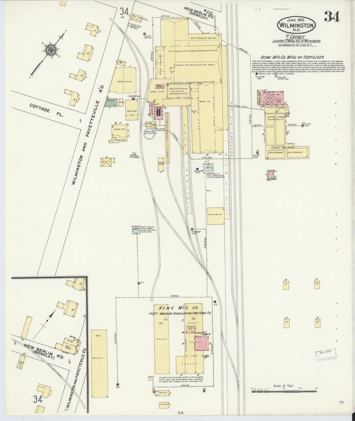 Sanborn Fire Insurance Map from Wilmington, New Hanover County, North Carolina (1910), Sheet #0034 - Complete Map Set gallery image, historic Sanborn map, vintage wall art, North Carolina North Carolina