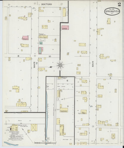 Sanborn Fire Insurance Map from Springfield, Washington County, Kentucky (1893), Sheet #0002 - Complete Map Set gallery image, historic Sanborn map, vintage wall art, Kentucky Kentucky