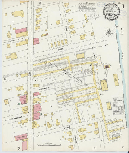 Sanborn Fire Insurance Map from Jeannerette, Iberia Parish, Louisiana (1898), Sheet #0001 - Complete Map Set gallery image, historic Sanborn map, vintage wall art, Louisiana Louisiana