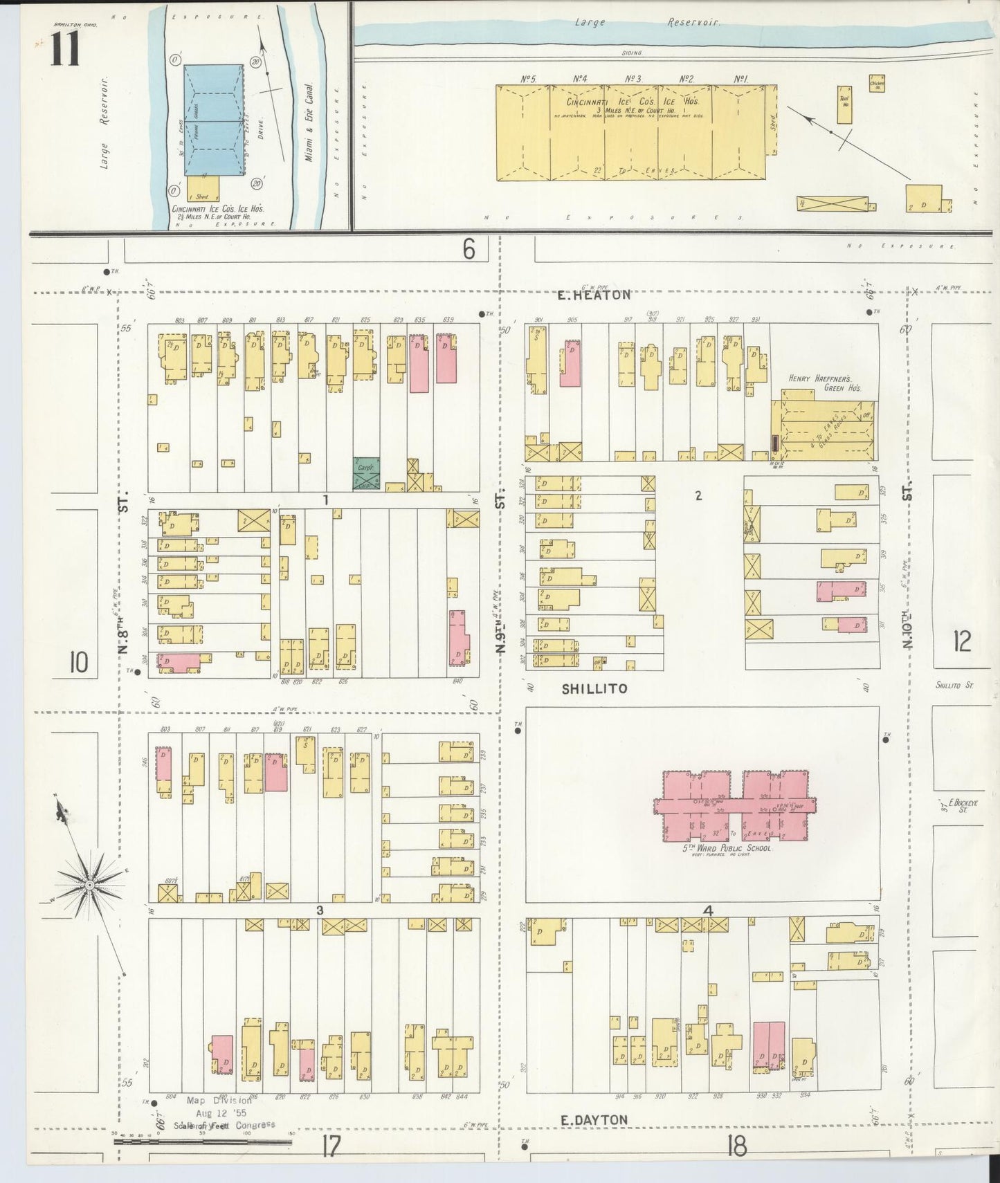 Sanborn Fire Insurance Map from Hamilton, Butler County, Ohio (1899), Sheet #0011 - Historic Sanborn Fire Insurance Map Print, vintage old map wall art, antique decor, genealogy gift, Ohio Ohio map
