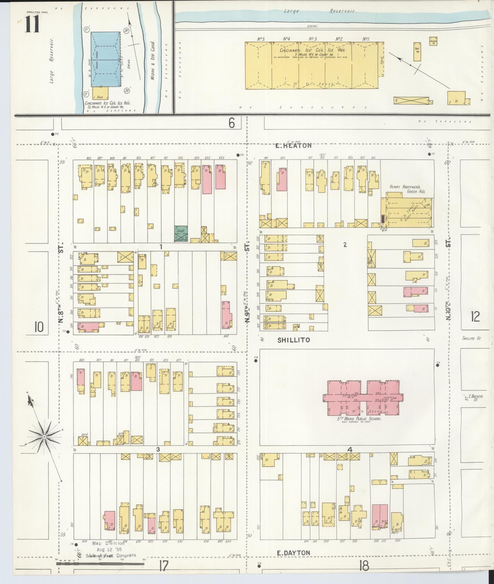 Sanborn Fire Insurance Map from Hamilton, Butler County, Ohio (1899), Sheet #0011 - Historic Sanborn Fire Insurance Map Print, vintage old map wall art, antique decor, genealogy gift, Ohio Ohio map