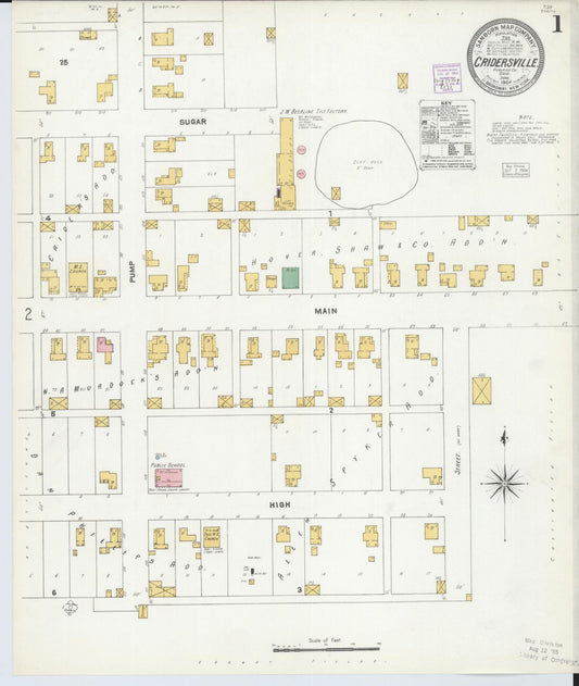 Sanborn Fire Insurance Map from Cridersville, Auglaize County, Ohio (1904), Sheet #0001 - Complete Map Set gallery image, historic Sanborn map, vintage wall art, Ohio Ohio