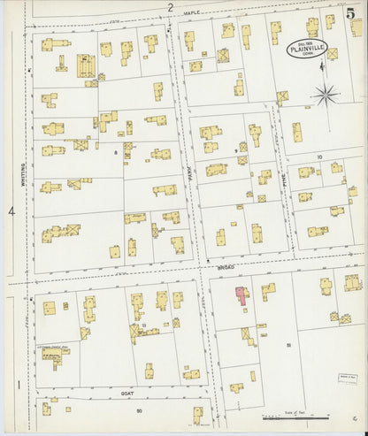 Sanborn Fire Insurance Map from Plainville, Hartford County, Connecticut (1905), Sheet #0005 - Complete Map Set gallery image, historic Sanborn map, vintage wall art, Connecticut Connecticut
