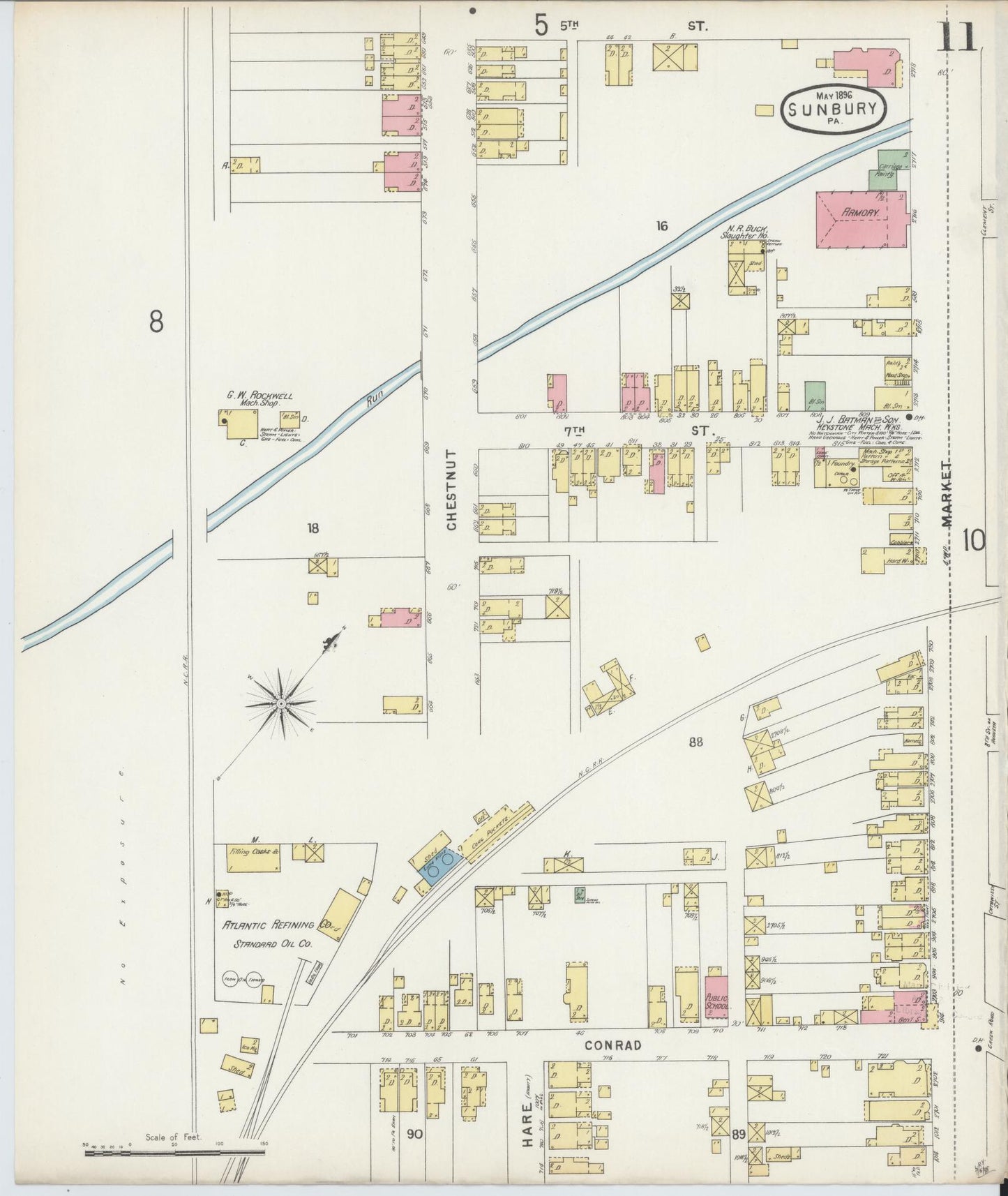 Sanborn Fire Insurance Map from Sunbury, Northumberland County, Pennsylvania (1896), Sheet #0011 - Complete Map Set gallery image, historic Sanborn map, vintage wall art, Pennsylvania Pennsylvania