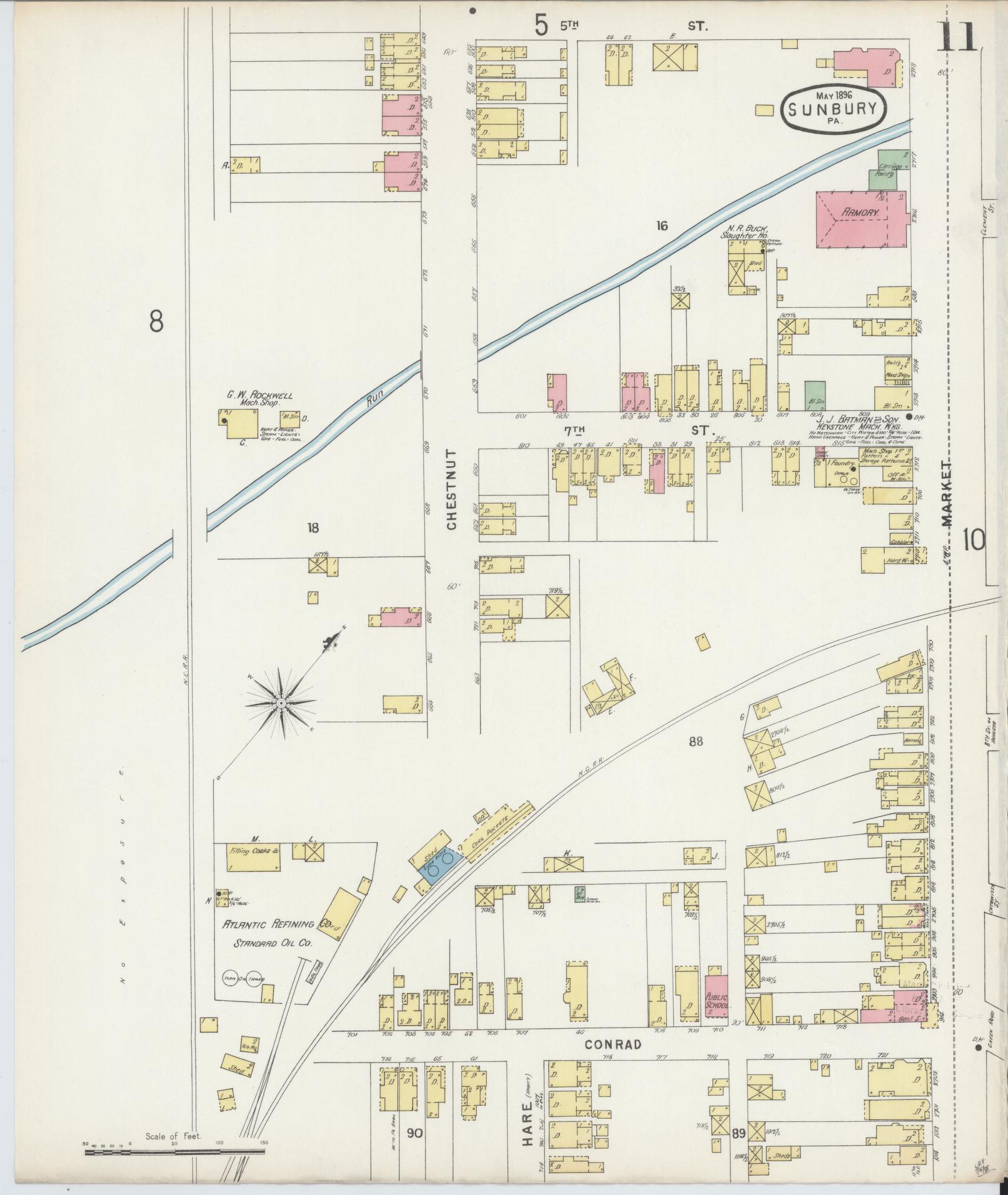 Sanborn Fire Insurance Map from Sunbury, Northumberland County, Pennsylvania (1896), Sheet #0011 - Complete Map Set gallery image, historic Sanborn map, vintage wall art, Pennsylvania Pennsylvania
