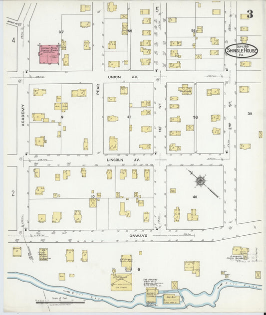 Sanborn Fire Insurance Map from Shingle House, Potter County, Pennsylvania (1919), Sheet #0003 - Historic Sanborn Fire Insurance Map Print, vintage old map wall art, antique decor, genealogy gift, Pennsylvania Pennsylvania map