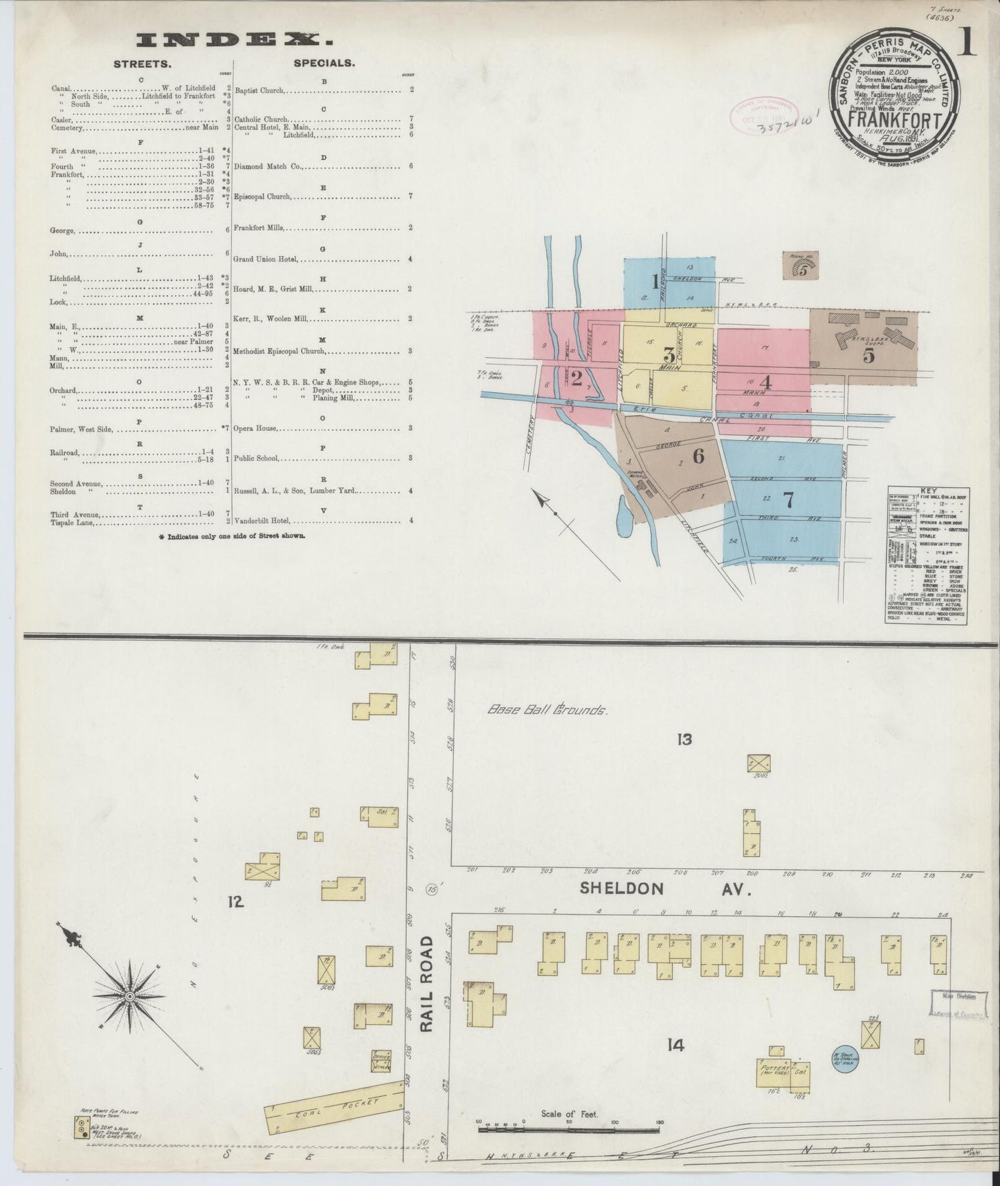 Sanborn Fire Insurance Map from Frankfort, Herkimer County, New York. (1891) – Historic Sanborn Fire Insurance Map Print