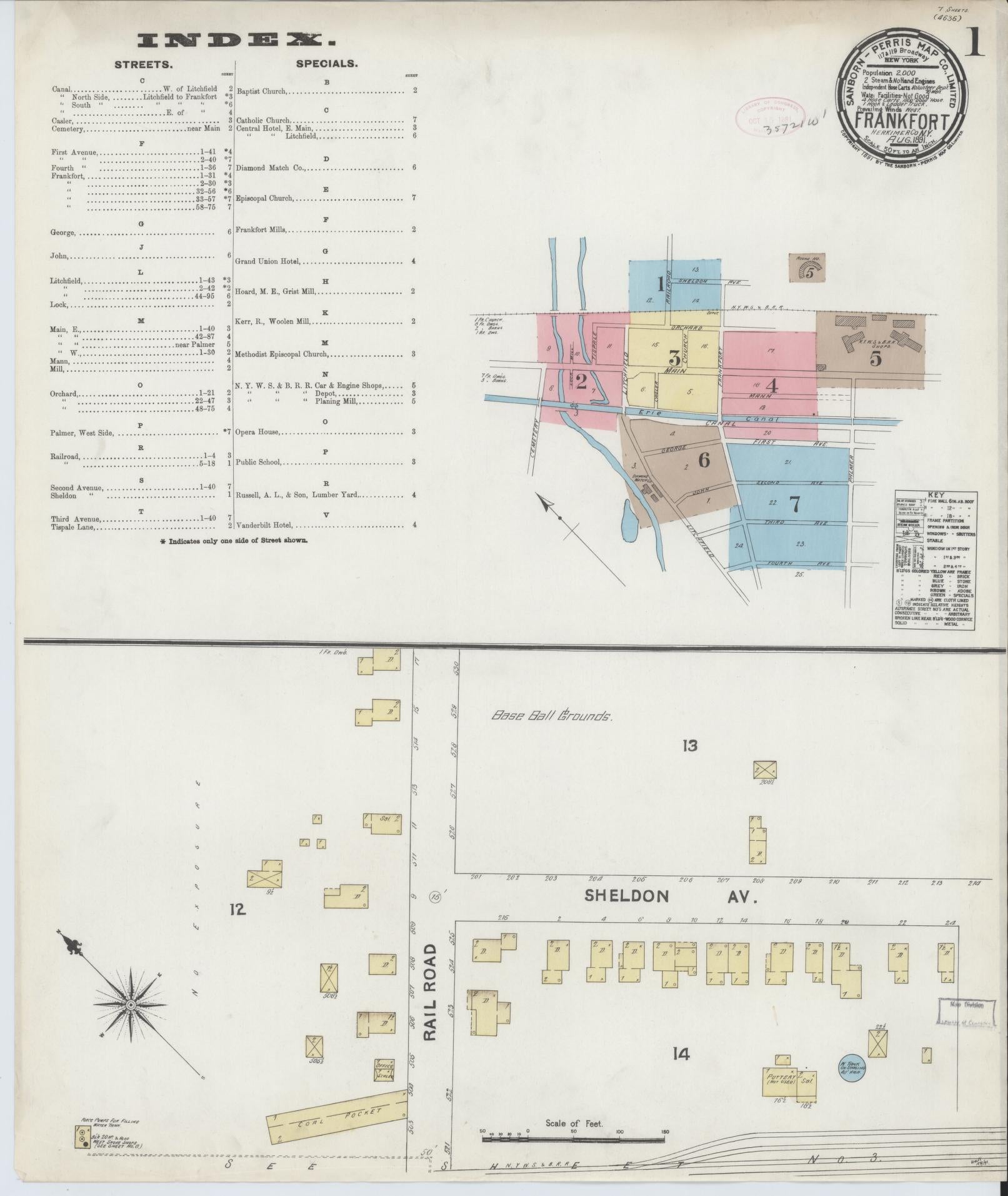 Sanborn Fire Insurance Map from Frankfort, Herkimer County, New York. (1891) – Historic Sanborn Fire Insurance Map Print