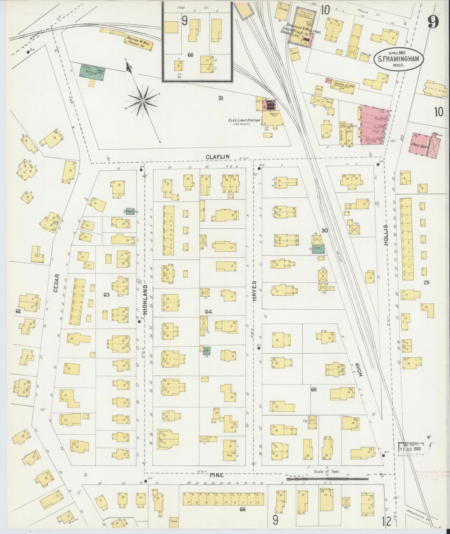 Sanborn Fire Insurance Map from South Farmington, Middlesex County, Massachusetts (1903), Sheet #0009 - Complete Map Set gallery image, historic Sanborn map, vintage wall art, Massachusetts Massachusetts