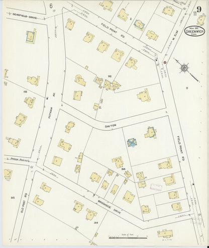 Sanborn Fire Insurance Map from Greenwich, Fairfield County, Connecticut (1912), Sheet #0009 - Complete Map Set gallery image, historic Sanborn map, vintage wall art, Connecticut Connecticut