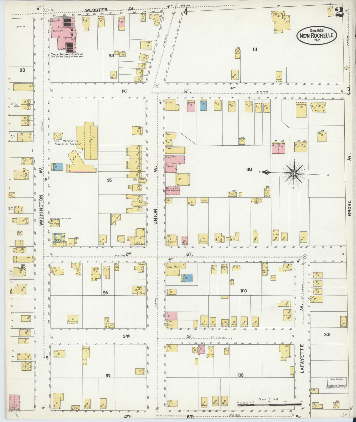 Sanborn Fire Insurance Map from New Rochelle, Westchester County, New York (1903), Sheet #0002 - Complete Map Set gallery image, historic Sanborn map, vintage wall art, New York New York