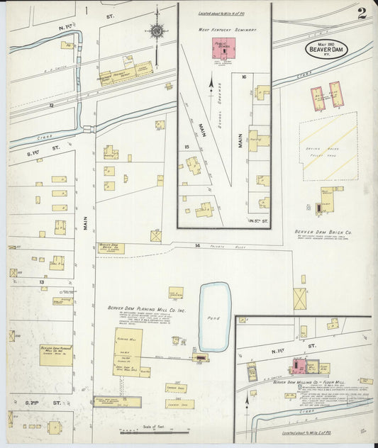 Sanborn Fire Insurance Map from Beaver Dam, Ohio County, Kentucky (1910), Sheet #0002 - Historic Sanborn Fire Insurance Map Print, vintage old map wall art, antique decor, genealogy gift, Kentucky Kentucky map