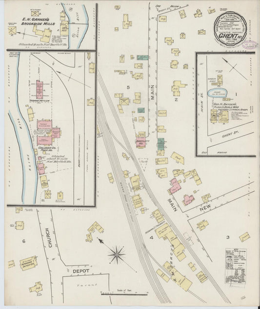 Sanborn Fire Insurance Map from Ghent, Columbia County, New York (1886), Sheet #0001 - Historic Sanborn Fire Insurance Map Print, vintage old map wall art, antique decor, genealogy gift, New York New York map