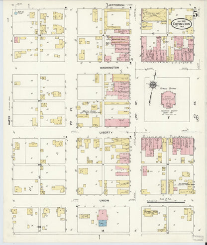 Sanborn Fire Insurance Map from Covington, Fountain County, Indiana (1910), Sheet #0005 - Complete Map Set gallery image, historic Sanborn map, vintage wall art, Indiana Indiana