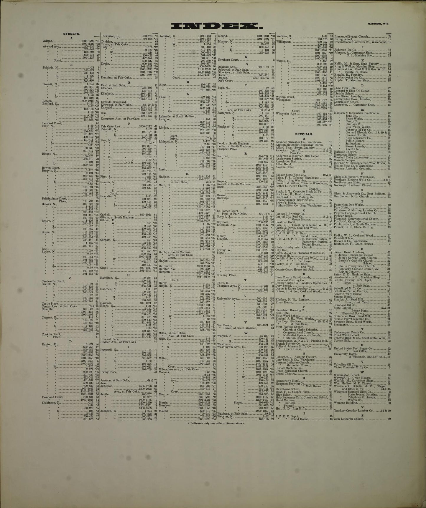 Sanborn Fire Insurance Map from Madison, Dane County, Wisconsin (1898), Sheet #0001 - Historic Sanborn Fire Insurance Map Print, vintage old map wall art, antique decor, genealogy gift, Wisconsin Wisconsin map