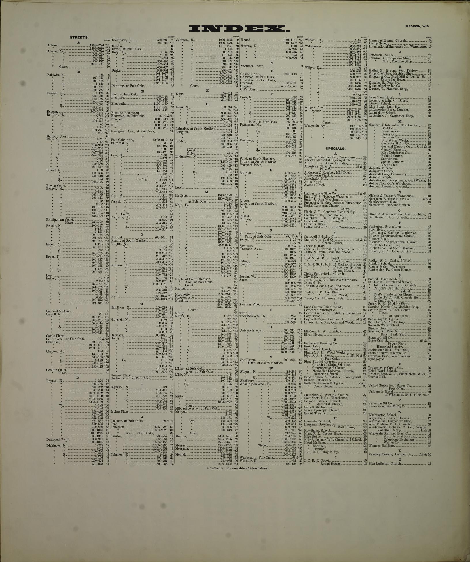 Sanborn Fire Insurance Map from Madison, Dane County, Wisconsin (1898), Sheet #0001 - Historic Sanborn Fire Insurance Map Print, vintage old map wall art, antique decor, genealogy gift, Wisconsin Wisconsin map