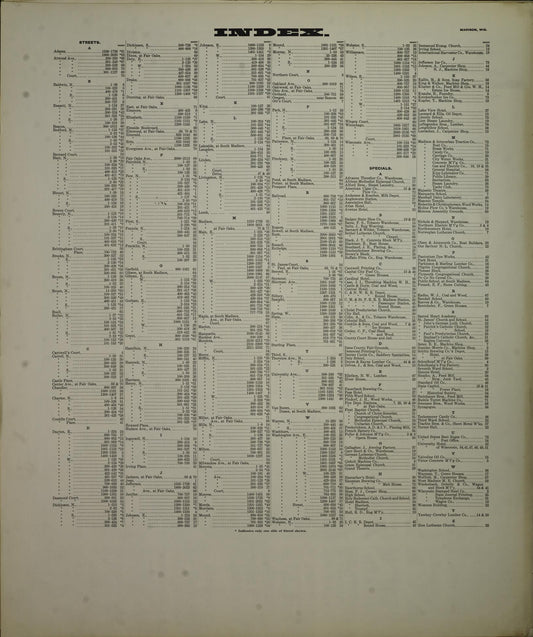 Sanborn Fire Insurance Map from Madison, Dane County, Wisconsin (1898), Sheet #0001 - Historic Sanborn Fire Insurance Map Print, vintage old map wall art, antique decor, genealogy gift, Wisconsin Wisconsin map