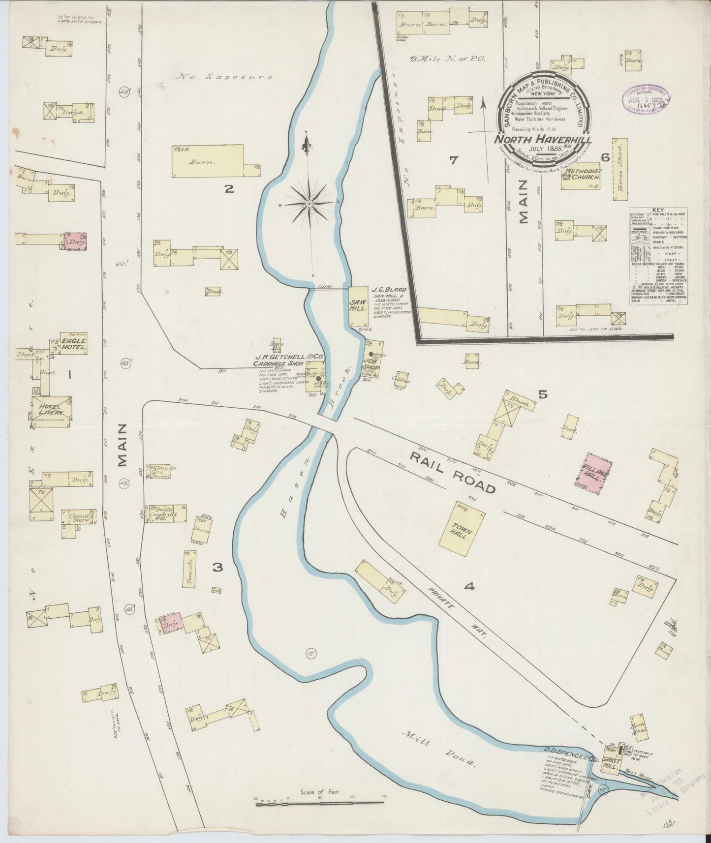 Sanborn Fire Insurance Map from North Haverhill, Grafton County, New Hampshire. (1885) – Historic Sanborn Fire Insurance Map Print