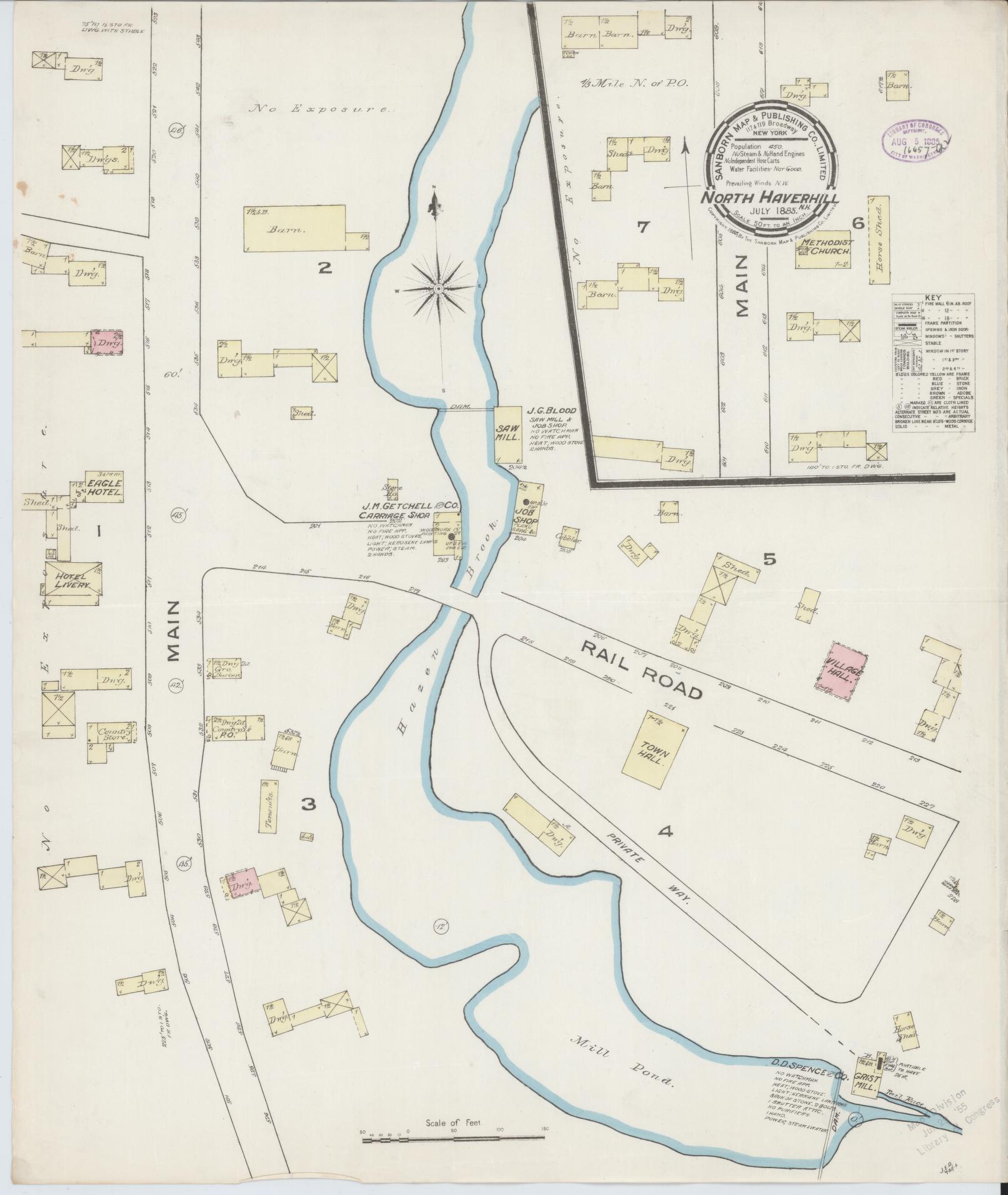 Sanborn Fire Insurance Map from North Haverhill, Grafton County, New Hampshire. (1885) – Historic Sanborn Fire Insurance Map Print