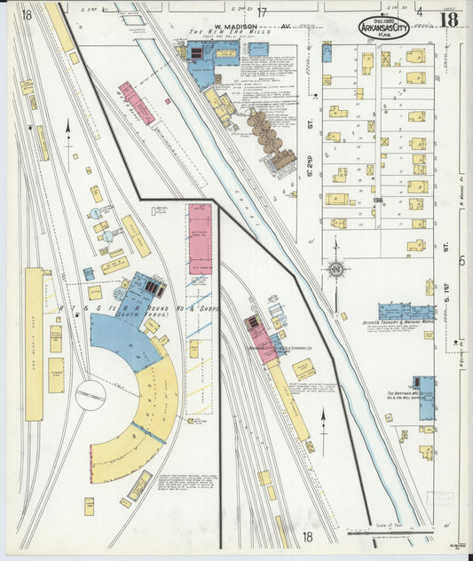 Sanborn Fire Insurance Map from Arkansas City, Cowley County, Kansas (1920), Sheet #0018 - Historic Sanborn Fire Insurance Map Print, vintage old map wall art, antique decor, genealogy gift, Kansas Kansas map