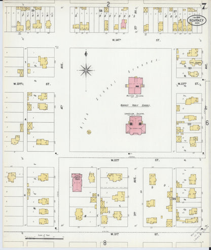Sanborn Fire Insurance Map from Kearney, Buffalo County, Nebraska (1899), Sheet #0007 - Complete Map Set gallery image, historic Sanborn map, vintage wall art, Nebraska Nebraska