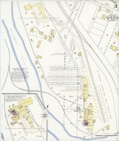 Sanborn Fire Insurance Map from Little Falls [see also Vader], Lewis County, Washington (1909), Sheet #0003 - Complete Map Set gallery image, historic Sanborn map, vintage wall art, Washington Washington