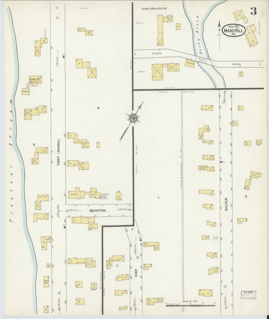 Sanborn Fire Insurance Map from Mars Hill, Aroostook County, Maine (1912), Sheet #0003 - Historic Sanborn Fire Insurance Map Print, vintage old map wall art, antique decor, genealogy gift, Maine Maine map