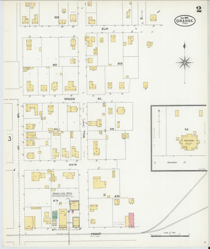 Sanborn Fire Insurance Map from Orange, Orange County, Texas (1904), Sheet #0002 - Historic Sanborn Fire Insurance Map Print, vintage old map wall art, antique decor, genealogy gift, Texas Texas map