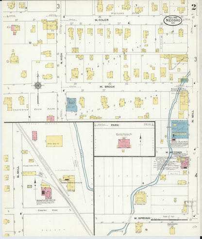 Sanborn Fire Insurance Map from Neosho, Newton County, Missouri (1909), Sheet #0002 - Complete Map Set gallery image, historic Sanborn map, vintage wall art, Missouri Missouri