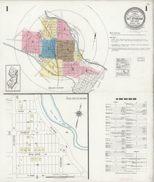 Sanborn Fire Insurance Map from Mount Ephraim, Camden County, New Jersey. (1925) – Historic Sanborn Fire Insurance Map Print