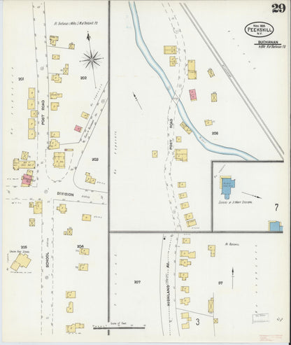 Sanborn Fire Insurance Map from Peekskill, Westchester County, New York (1905), Sheet #0029 - Complete Map Set gallery image, historic Sanborn map, vintage wall art, New York New York