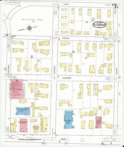 Sanborn Fire Insurance Map from Saint Johnsbury, Caledonia County, Vermont (1919), Sheet #0007 - Complete Map Set gallery image, historic Sanborn map, vintage wall art, Vermont Vermont