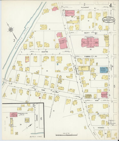 Sanborn Fire Insurance Map from Mannington, Marion County, West Virginia (1913), Sheet #0004 - Complete Map Set gallery image, historic Sanborn map, vintage wall art, West Virginia West Virginia