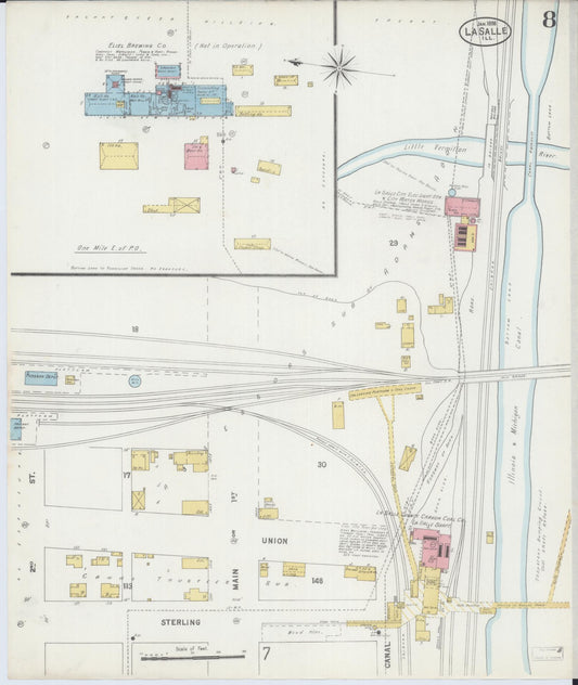 Sanborn Fire Insurance Map from La Salle, La Salle County, Illinois (1898), Sheet #0008 - Historic Sanborn Fire Insurance Map Print, vintage old map wall art, antique decor, genealogy gift, Illinois Illinois map