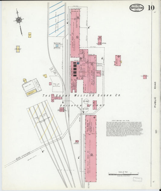 Sanborn Fire Insurance Map from Brighton, Adams County, Colorado (1920), Sheet #0010 - Historic Sanborn Fire Insurance Map Print, vintage old map wall art, antique decor, genealogy gift, Colorado Colorado map