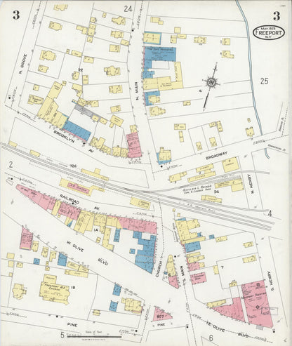 Sanborn Fire Insurance Map from Freeport, Nassau County, New York (1925), Sheet #0003 - Complete Map Set gallery image, historic Sanborn map, vintage wall art, New York New York