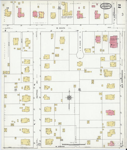 Sanborn Fire Insurance Map from Lebanon, Wilson County, Tennessee (1920), Sheet #0002 - Complete Map Set gallery image, historic Sanborn map, vintage wall art, Tennessee Tennessee