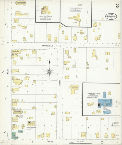 Sanborn Fire Insurance Map from Highland, Iowa County, Wisconsin (1908), Sheet #0003 - Complete Map Set gallery image, historic Sanborn map, vintage wall art, Wisconsin Wisconsin