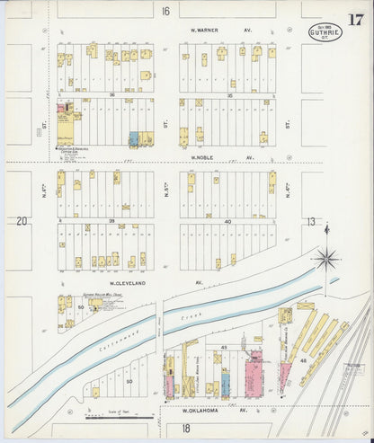 Sanborn Fire Insurance Map from Guthrie, Logain County, Oklahoma (1903), Sheet #0017 - Complete Map Set gallery image, historic Sanborn map, vintage wall art, Oklahoma Oklahoma