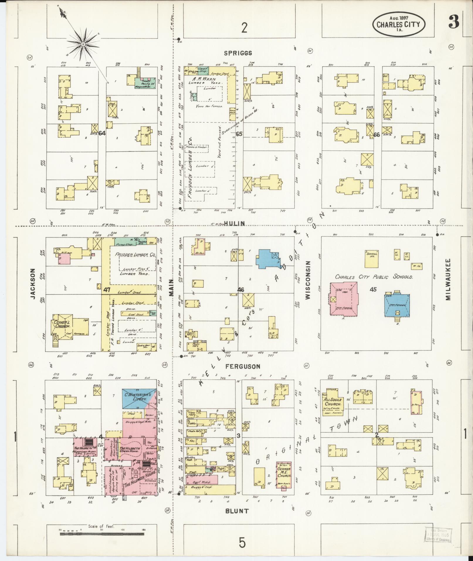 Sanborn Fire Insurance Map from Charles City, Floyd County, Iowa (1897), Sheet #0003 - Historic Sanborn Fire Insurance Map Print