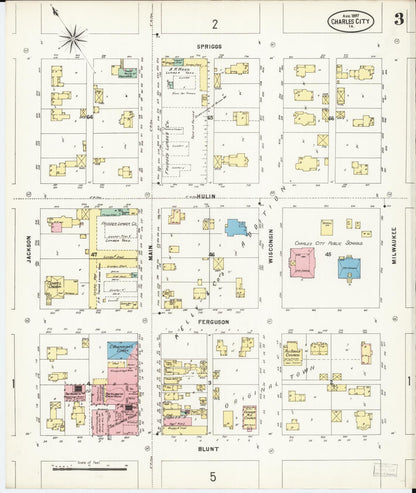 Sanborn Fire Insurance Map from Charles City, Floyd County, Iowa (1897), Sheet #0003 - Historic Sanborn Fire Insurance Map Print
