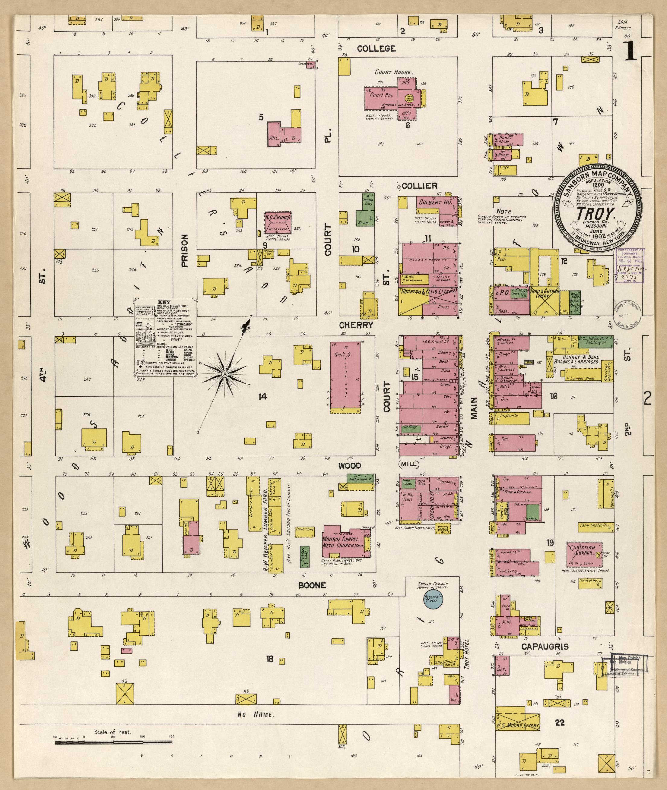 Sanborn Fire Insurance Map from Troy, Lincoln County, Missouri (1902 ...