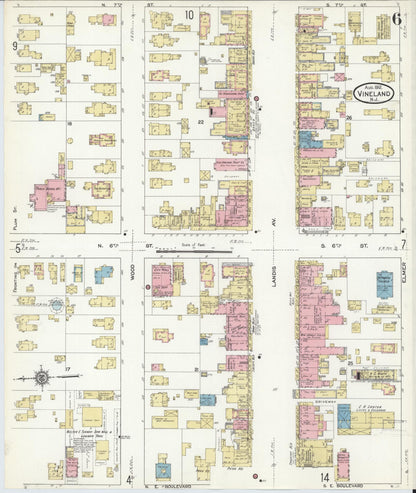 Sanborn Fire Insurance Map from Vineland, Cumberland County, New Jersey (1912), Sheet #0006 - Complete Map Set gallery image, historic Sanborn map, vintage wall art, New Jersey New Jersey