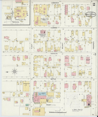 Sanborn Fire Insurance Map from Wellsburg, Brooke County, West Virginia (1897), Sheet #0002 - Complete Map Set gallery image, historic Sanborn map, vintage wall art, West Virginia West Virginia