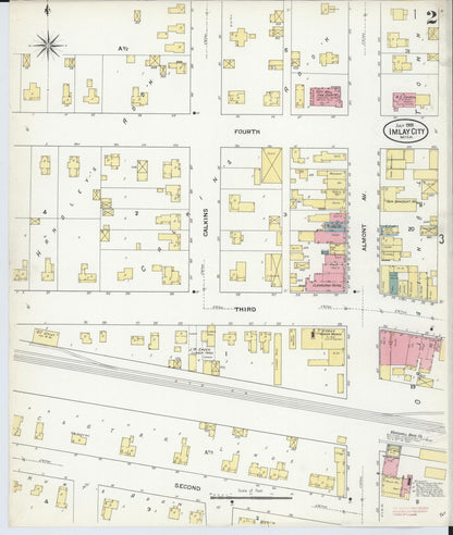 Sanborn Fire Insurance Map from Imlay City, Lapeer County, Michigan (1909), Sheet #0002 - Complete Map Set gallery image, historic Sanborn map, vintage wall art, Michigan Michigan