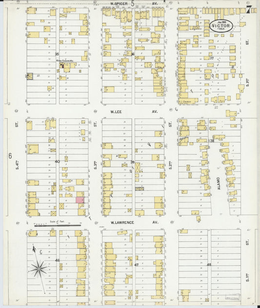 Sanborn Fire Insurance Map from Victor, Teller County, Colorado (1900), Sheet #0007 - Historic Sanborn Fire Insurance Map Print, vintage old map wall art, antique decor, genealogy gift, Colorado Colorado map