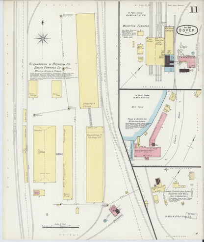 Sanborn Fire Insurance Map from Dover, Morris County, New Jersey (1896), Sheet #0011 - Complete Map Set gallery image, historic Sanborn map, vintage wall art, New Jersey New Jersey