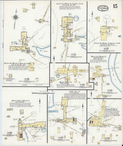 Sanborn Fire Insurance Map from Picher, Ottawa County, Oklahoma (1920), Sheet #0015 - Complete Map Set gallery image, historic Sanborn map, vintage wall art, Oklahoma Oklahoma